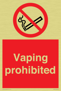 Vaping prohibited